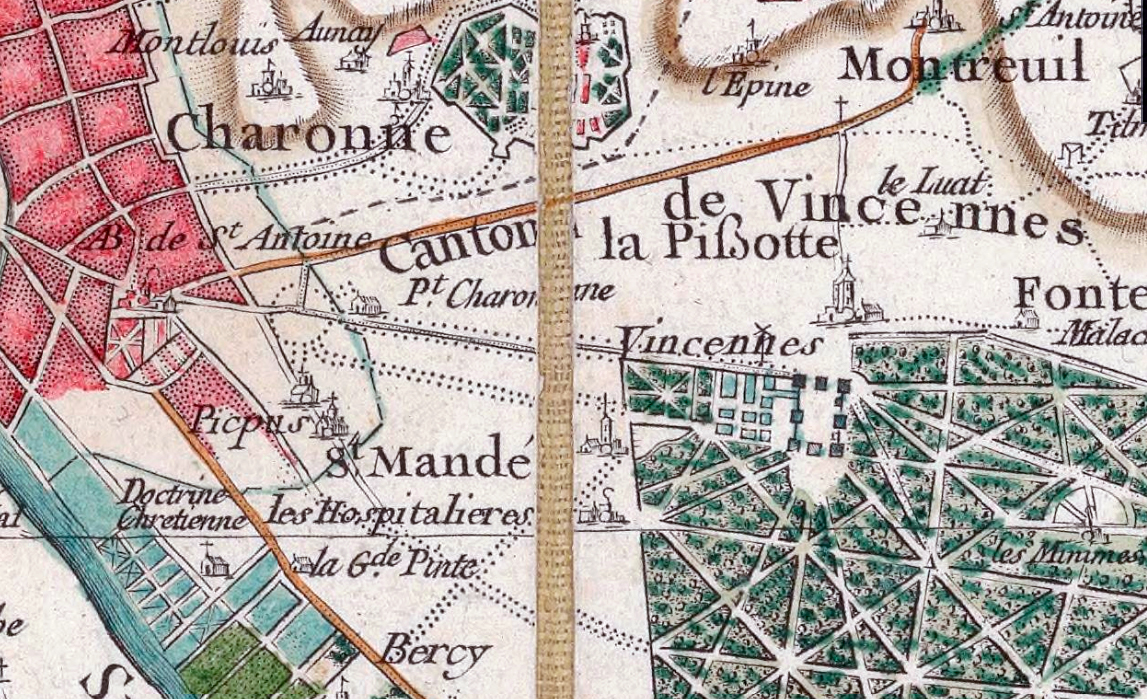 ancienne carte de l'est parisien