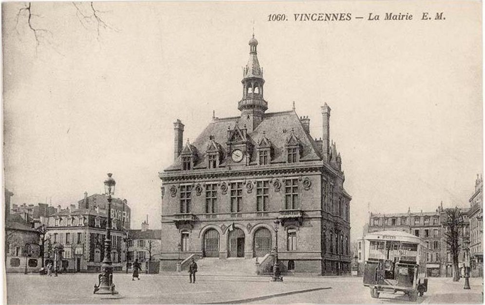 ancienne carte postale de l'hôtel de ville de vincennes