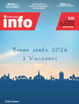 Image de la skyline de la ville de vincennes avec une inscription "bonne année "