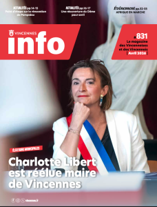 Couverture du Vi on y voit le maire Charlotte Libert portant une écharpe bleu blanc rouge