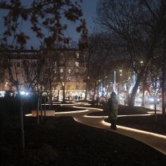 Photo abords du château illuminé