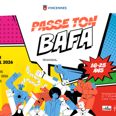 visuel coloré du BAFA avec des jeunes