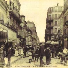 photo de la rue de montreuil à Vincennes à l'époque