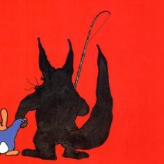 dessin animé d'un renard tenant la main d'un lapin