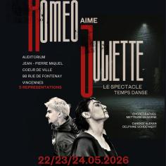 affiche officielle on y voit les mots roméo et juliette en gros caractères