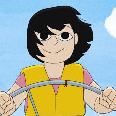 illustration d'un enfant tenant un volant