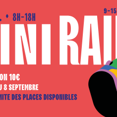 visuel de l'événement avec un fond rouge et mini raid écrit en gros