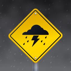 Graves Panneau d'avertissement de tempête