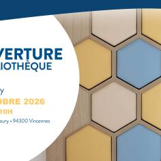 Affiche de la réouverture de la Bibliothèque Sud Alfred-de-Vigny le 10 octobre 2026 à partir de 10h, au 3 rue du Maréchal-Maunoury à Vincennes.