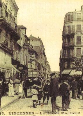 photo de la rue de montreuil à Vincennes à l'époque