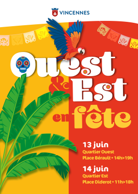 affiche colorée avec un perroquet