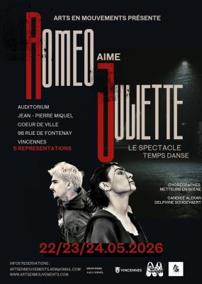 affiche officielle on y voit les mots roméo et juliette en gros caractères