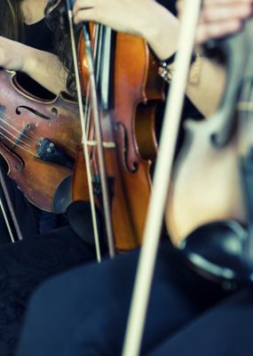 Femme Violinists préparer pour le Concert de musique classique