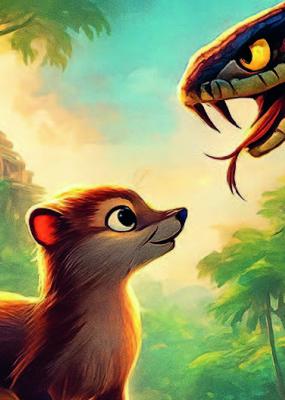 Animation d'une mangouste et d'un serpent dans la jungle