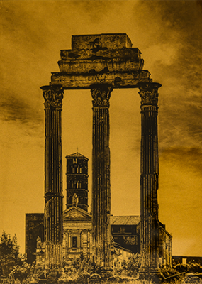 illustration d'un bâtiment ancien en noir