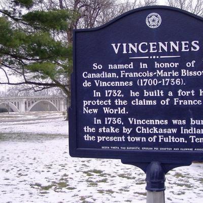 Panneau relatif à la fondation de Vincennes, Indiana
