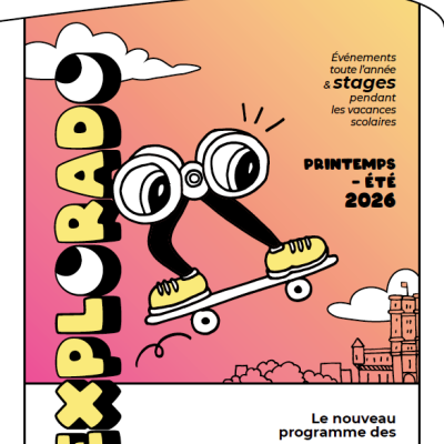 affiche officielle avec un bonhomme et des gros yeux qui fait du skate