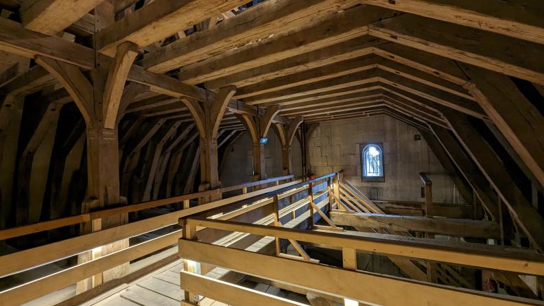Photo dans les combles de la sainte chapelle