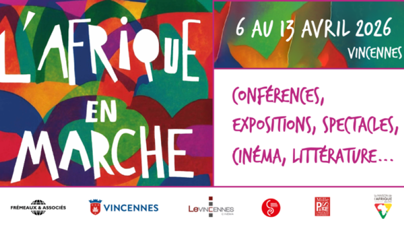 Affiche Afrique en marche avec plein de couleur
