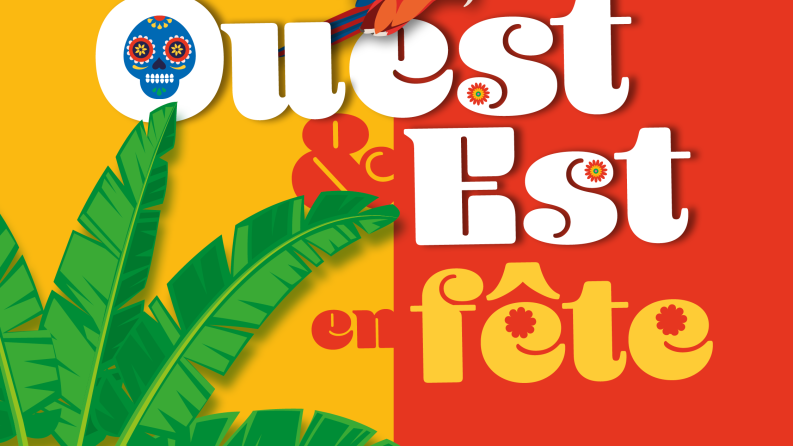affiche colorée avec un perroquet