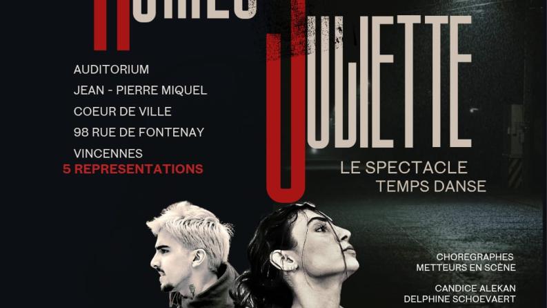 affiche officielle on y voit les mots roméo et juliette en gros caractères