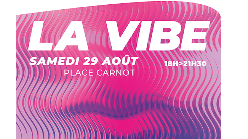 une bouche en forme d'ondes de couleurs bleu et rose