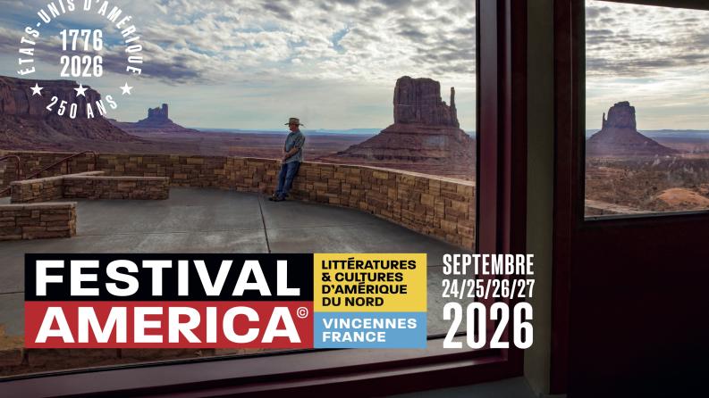 affiche de l'événement avec une photo d'un homme au loin dans un paysage désertique américain