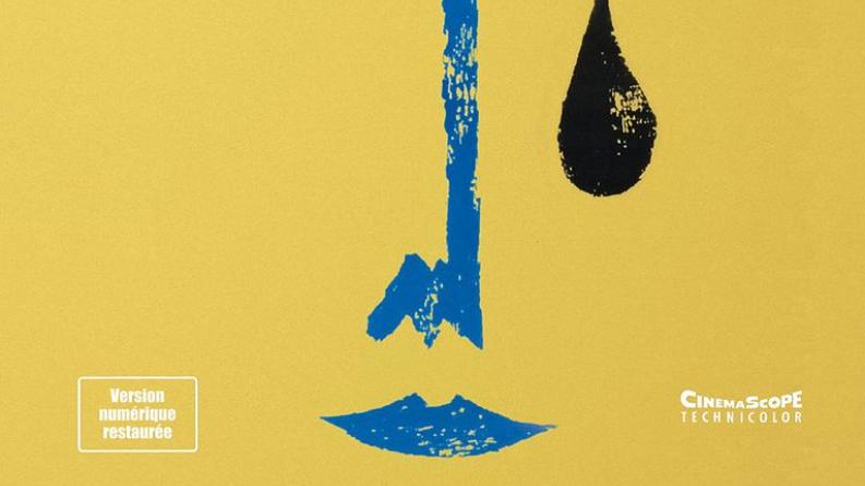 affiche officielle du film ou un voit un vissage dessinée de manière abstraite sur un fond jaund