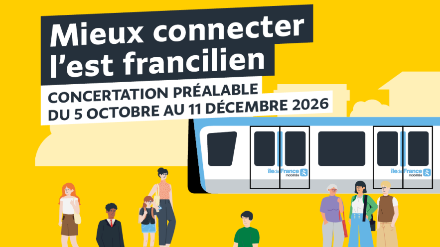 illustration avec des personnages sur fond jaune et un métro