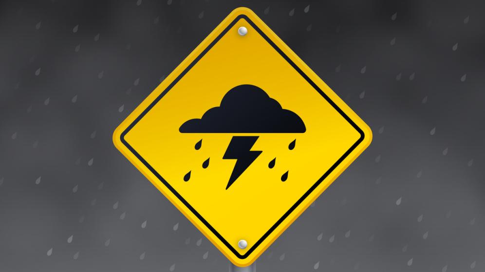 Graves Panneau d'avertissement de tempête