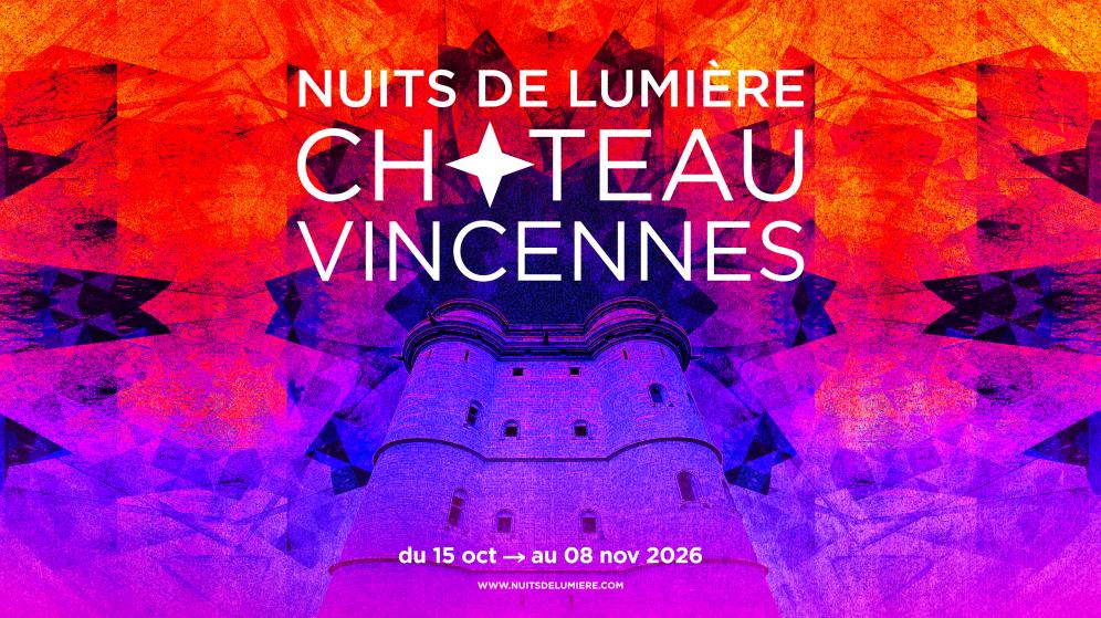 Affiche annonçant le festival Nuits de lumière au Château de vincennes