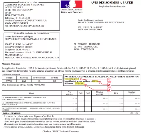 avis d'imposition