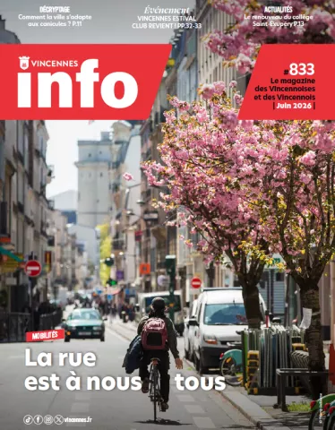 La Une du magazine dans une rue fleurie de Vincennes