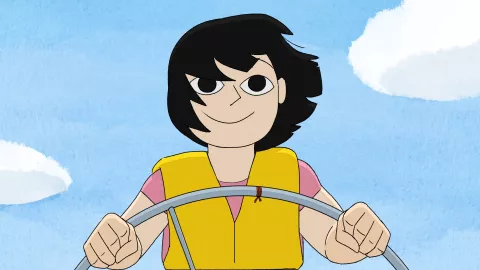 illustration d'un enfant tenant un volant