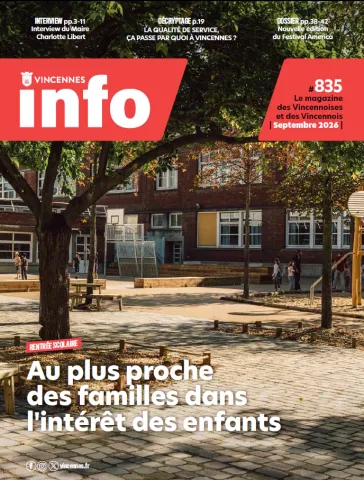 Couverture Vincennes info 835 - vue de la cour de l'école du sud rénovée et désimperméabilisée